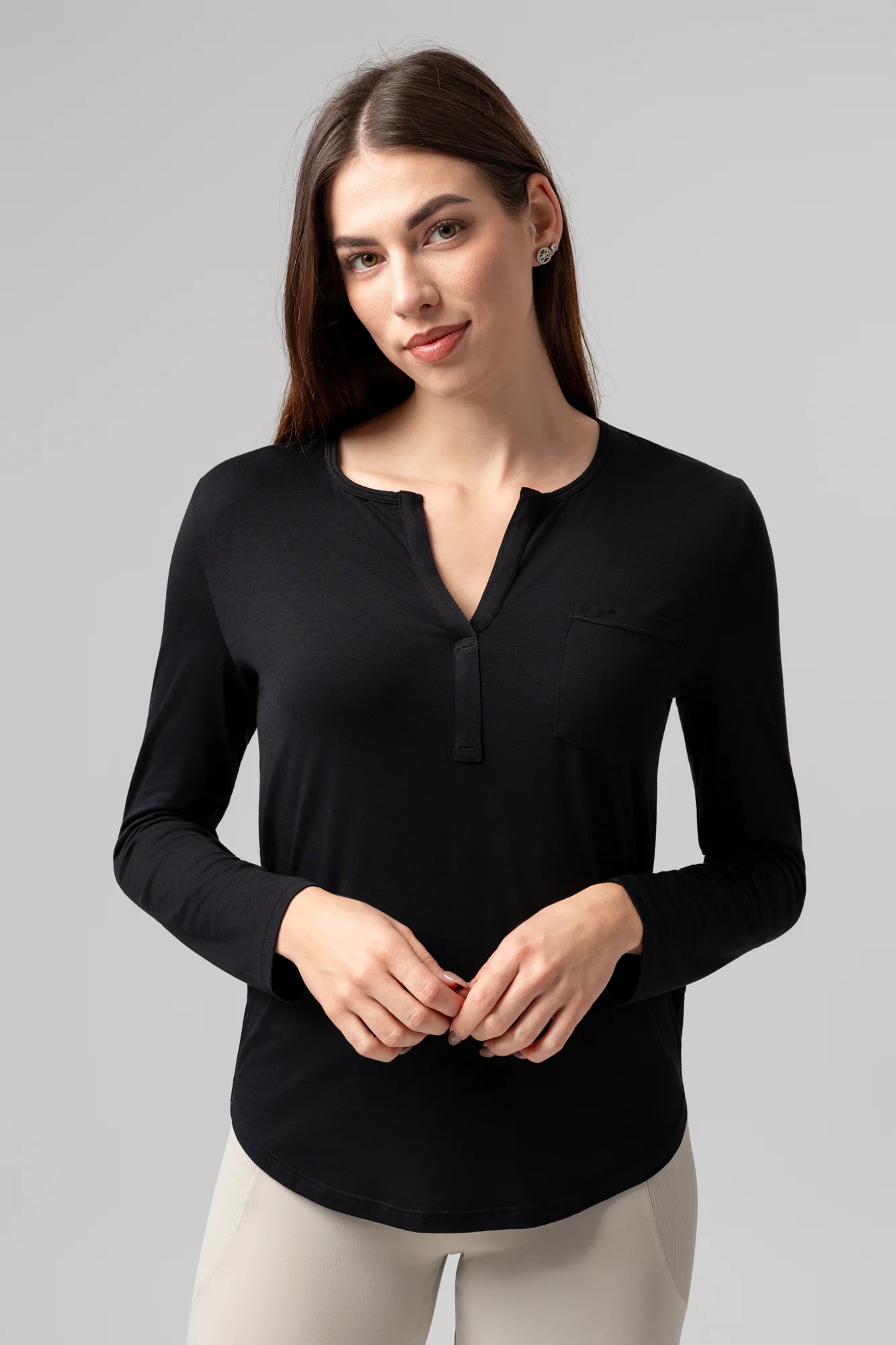 T-shirt Basic z długim rękawem Brussels