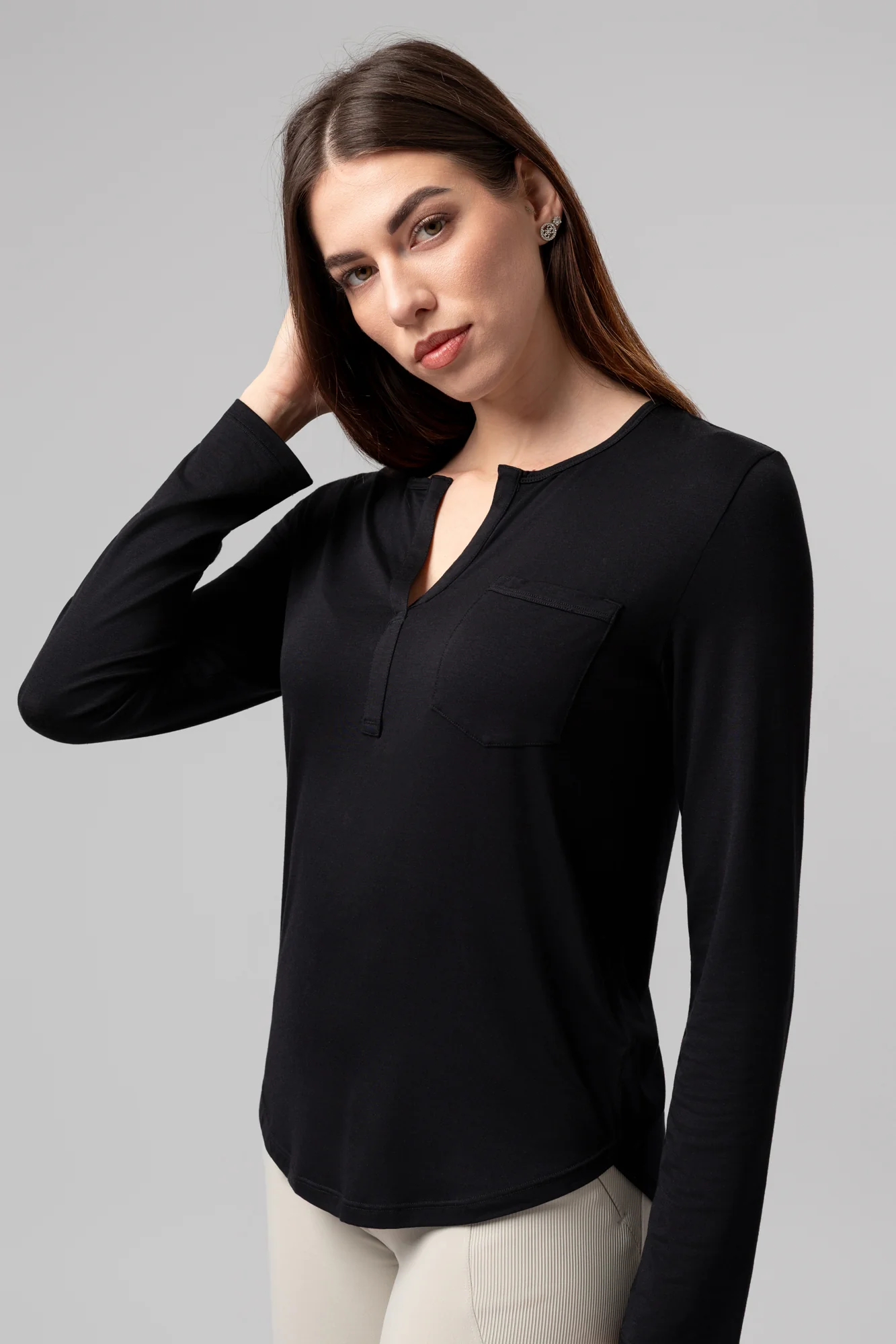 T-shirt Basic z długim rękawem Brussels - Image 3