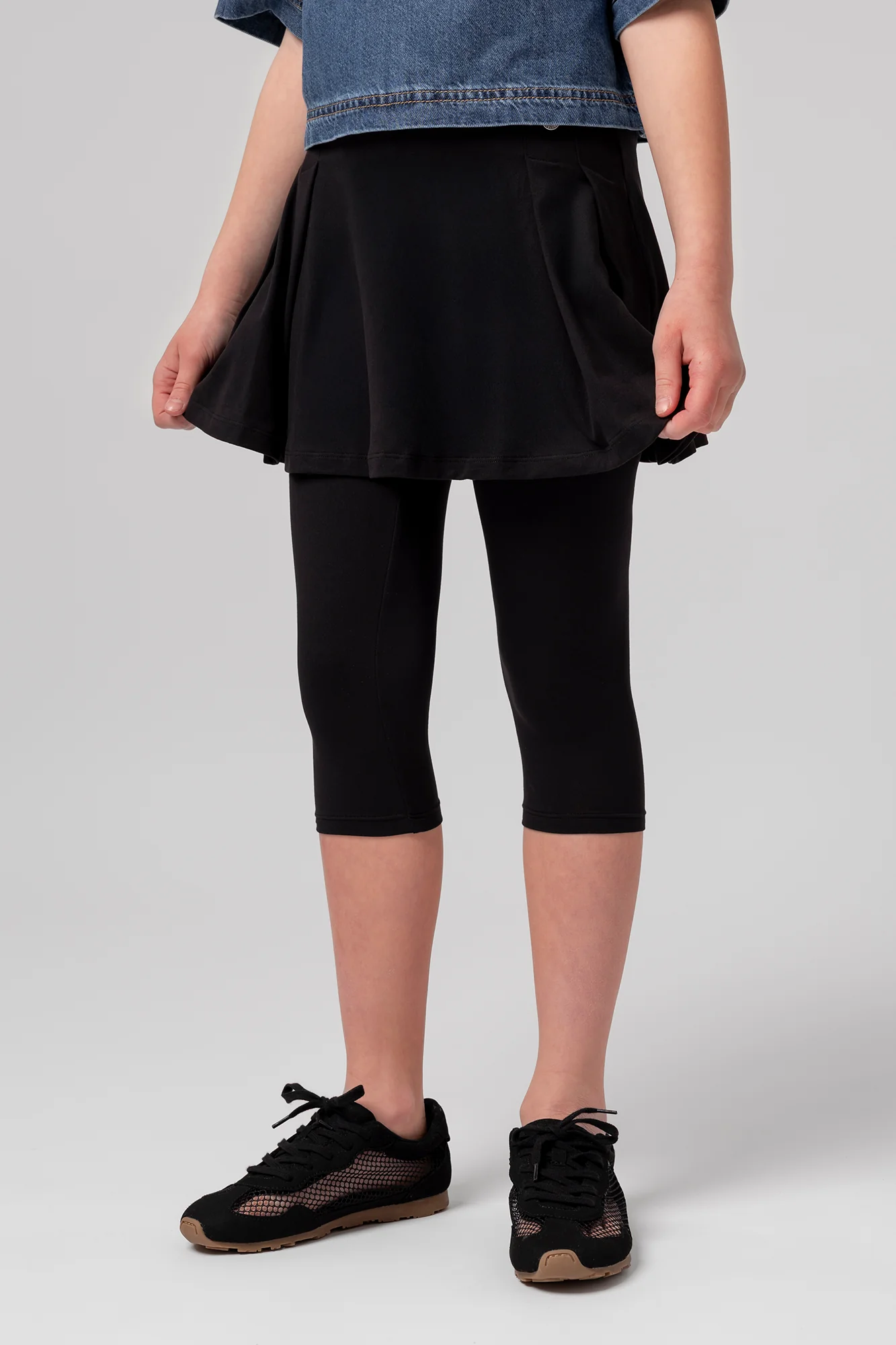 Dziecięce legginsy capri z spódniczką Pauline