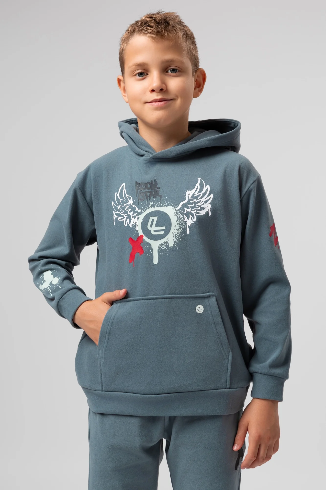 Bluza dziecięca z kapturem Supercomfort Hudiksvall - Image 4